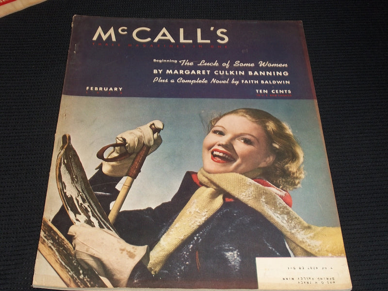 1939 FEBRUARY MCCALL'S MAGAZINE NICE COVER & FULL PAGE ADS - E 1295
