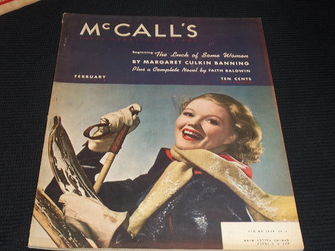 1939 FEBRUARY MCCALL'S MAGAZINE NICE COVER & FULL PAGE ADS - E 1295