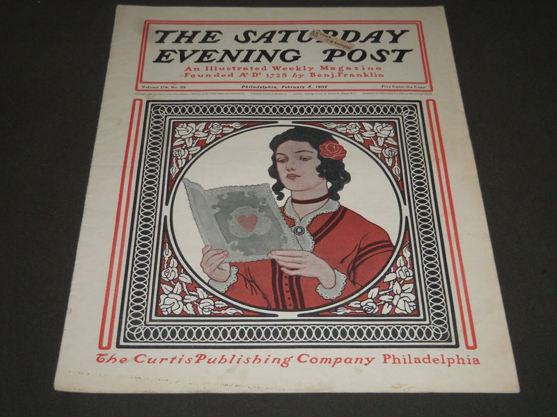 1902 FEBRUARY 8 THE SATURDAY EVENING POST MAGAZINE - ILLUSTRATED COVER- SP 1028