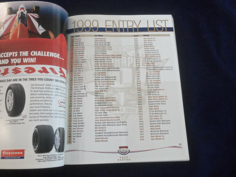 1999 MAY 30 83RD INDIANAPOLIS 500 RACING PROGRAM - GREAT PHOTOS - SP 6599J