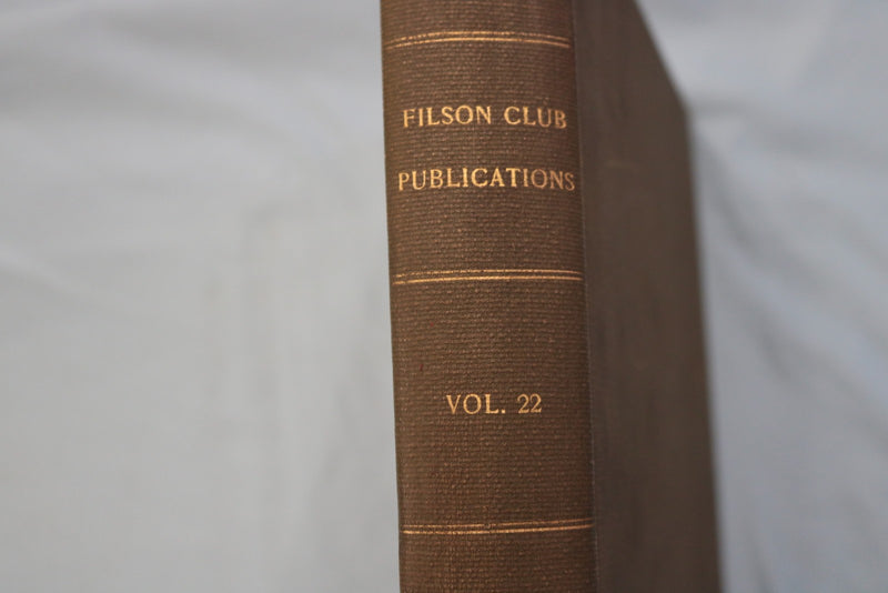 1907 FILSON CLUB #22 THE QUEST FOR A LOST RACE HARDCOVER BOOK - KD 9716