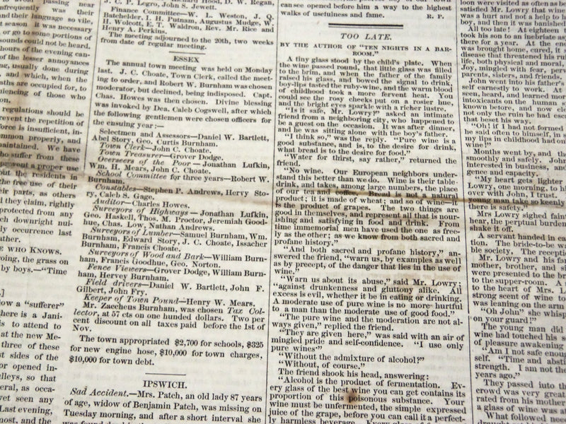 1871 ESSEX COUNTY MERCURY NEWSPAPER LOT OF 49 - SALEM MASSACHUSETTS- NP 2878