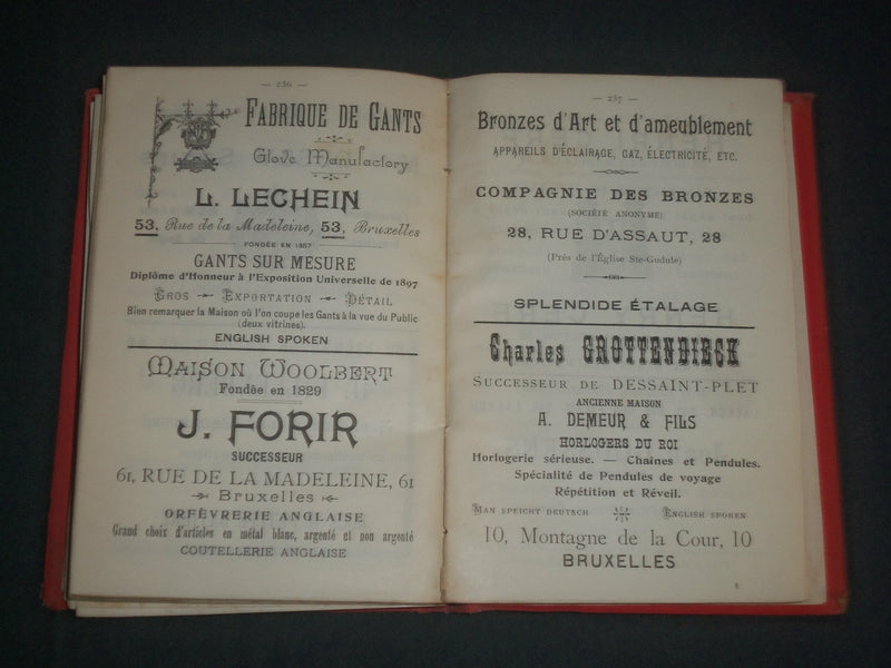 1898 GUIDE DE BRUXELLES SOUVENIR BOOK - NICE PHOTOS - MAP - KD 5449