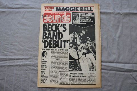 1972 SEPTEMBER 9 SOUNDS NEWSPAPER - BECK'S BAND 'DEBUT' COVER - NP 9284