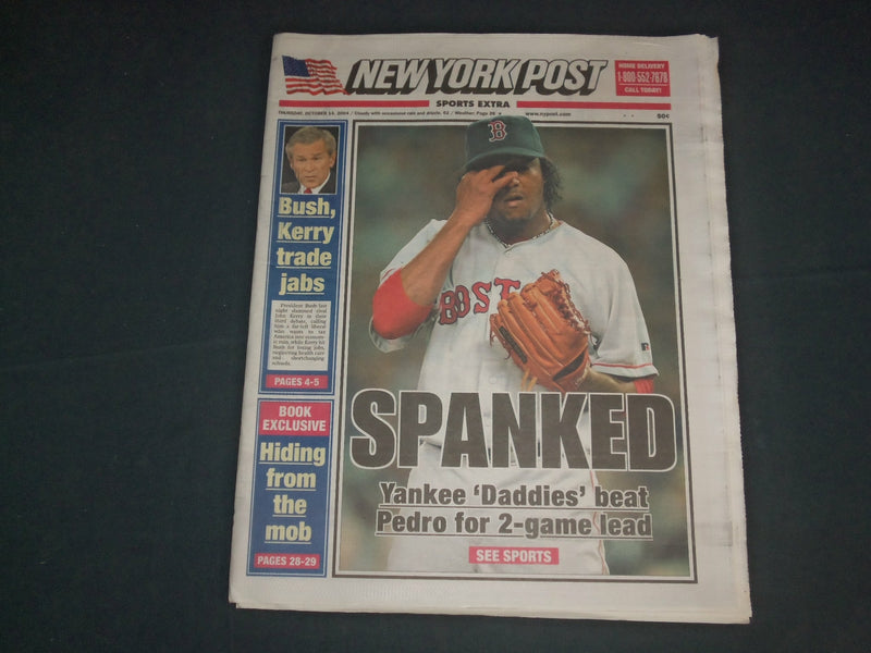 2004 OCTOBER 14 NEW YORK POST NEWSPAPER-YANKEES BEAT RED SOX- LEAD 2-0 - NP 4161