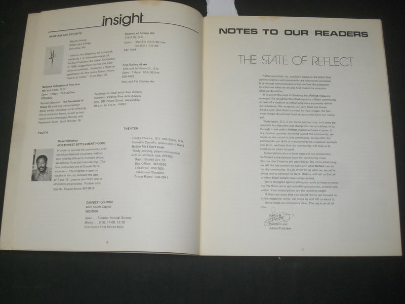 1971 REFLECT MAGAZINE - VOLUME 1 ISSUE NO. 2 - NICE PHOTOS - ST 997K