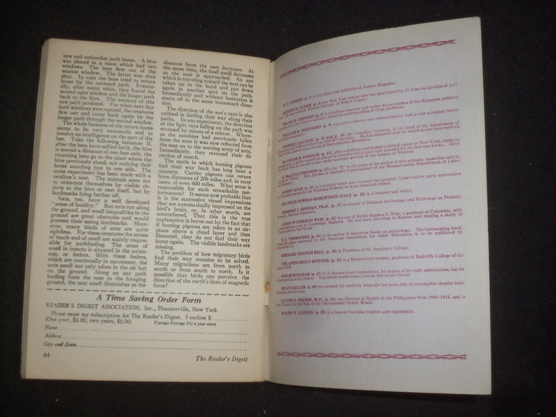 1928 MAY THE READER'S DIGEST SOFTCOVER BOOK - NUMBER 73 - J 9915