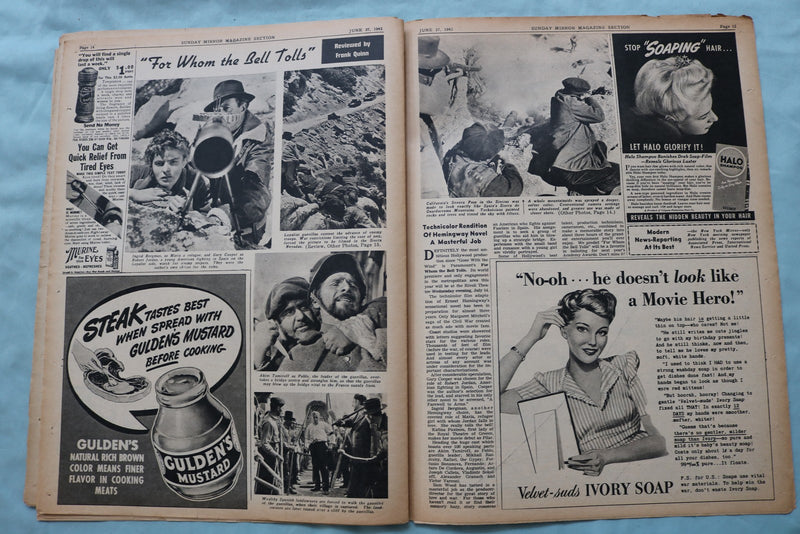 1943 JUNE 27 SUNDAY MIRROR MAGAZINE SECTION -JOHNNY LONGDEN - ROCKWELL - NP 9080