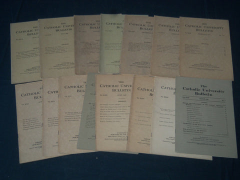 1918-1920 THE CATHOLIC UNIVERSITY BULLETIN LOT OF 18 DIFFERENT ISSUES - O 287