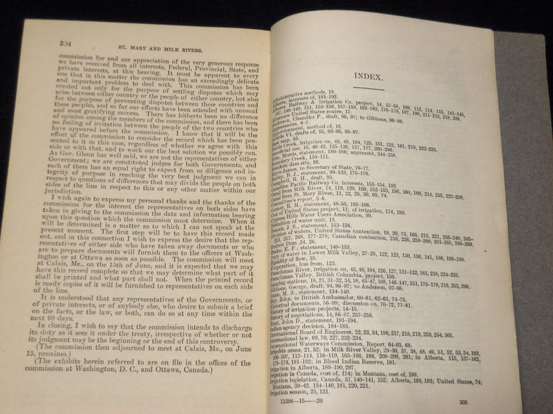 1915 HEARING & ARGUMENT ST. MARY AND MILK RIVERS REPORT BULLETIN - SP 4863M