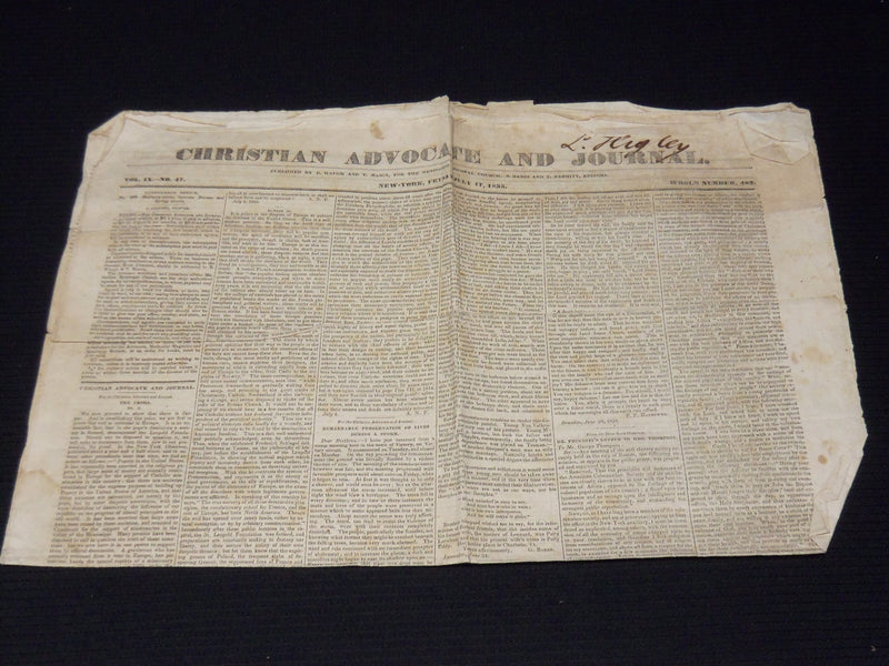 1835-1842 CHRISTIAN ADVOCATE AND JOURNAL NEWSPAPERS LOT OF 2 - NP 3879W