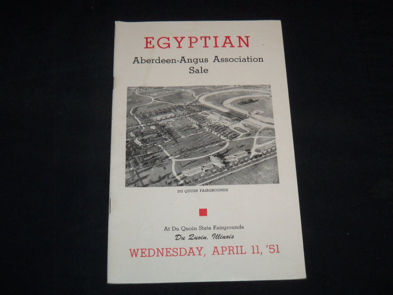 1951 EGYPTIAN ABERDEEN-ANGUS CATTLE SALE CATALOG - DU QUOIN ILLINOIS - J 9096