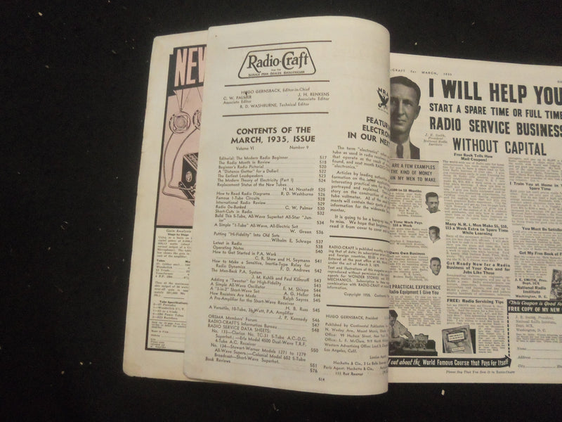 1935 MARCH RADIO-CRAFT MAGAZINE - A DISTANCE GETTER FOR A DOLLAR - B 433P