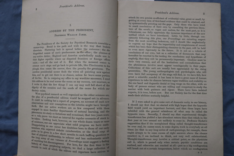 1896 JUNE SOCIETY FOR PHYSICAL RESEARCH PROCEEDINGS - SOFTCOVER BOOK - K 3193