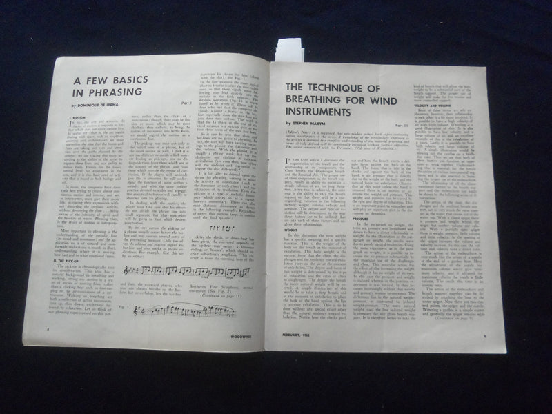 1953 FEBRUARY WOODWIND MAGAZINE - J 8404