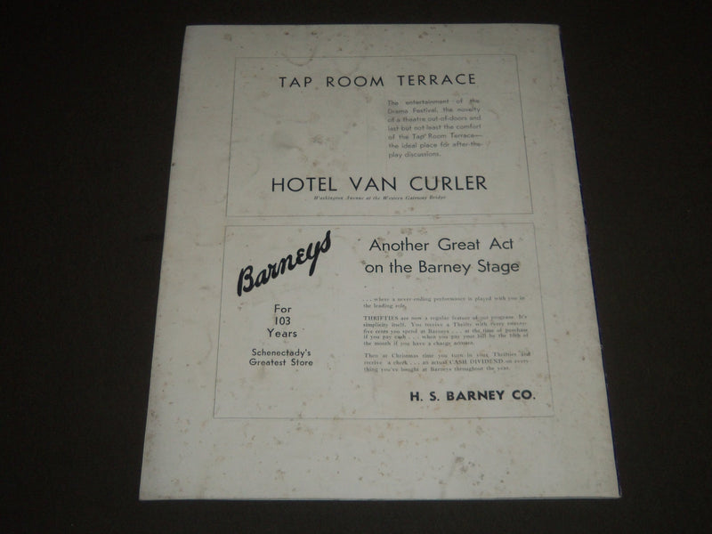 1935 SUMMER UNION COLLEGE MOHAWK DRAMA FESTIVAL PROGRAM - J 2301