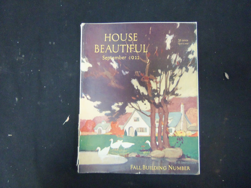 1922 SEPTEMBER HOUSE BEAUTIFUL MAGAZINE - GREAT PHOTOS & ADS - ST 3678