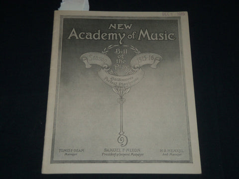 1915 DEC 6 WHAT BECAME OF DEEGAN FOLK? - NEW ACADEMY OF MUSIC PROGRAM - J 4087