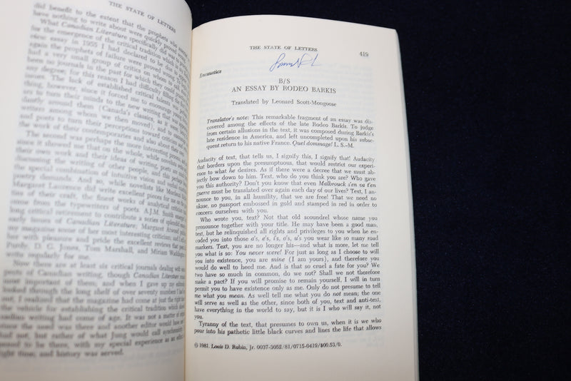 1981 SUMMER THE SEWANEE REVIEW SOFTCOVER BOOK-LOUIS D. RUBIN ESSAY SIGNED- K 738