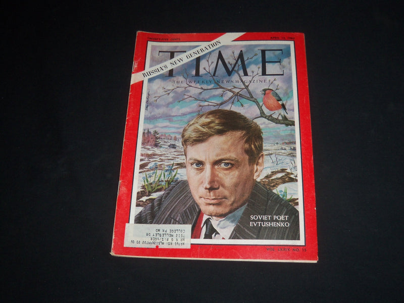 1962 APRIL 13 TIME MAGAZINE - SOVIET POET EVGENY EVTUSHENKO - T 1843