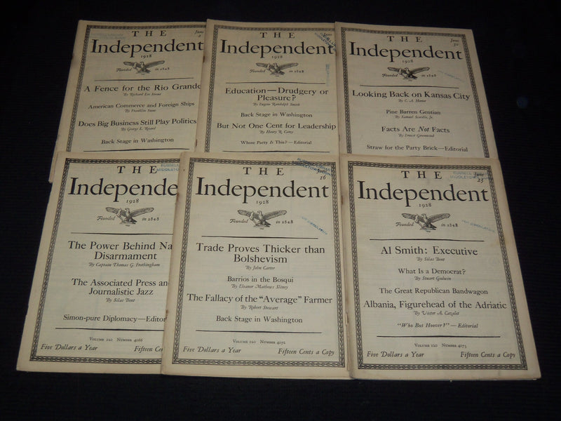 1928 THE INDEPENDENT WEEKLY MAGAZINE LOT OF 24 ISSUES - ARTICLES & ADS - WR 704