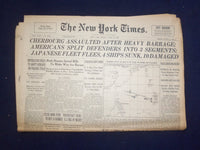 1944 JUNE 23 NEW YORK TIMES - CHERBOURG ASSAULTED AFTER HEAVY BARRAGE - NP 6575