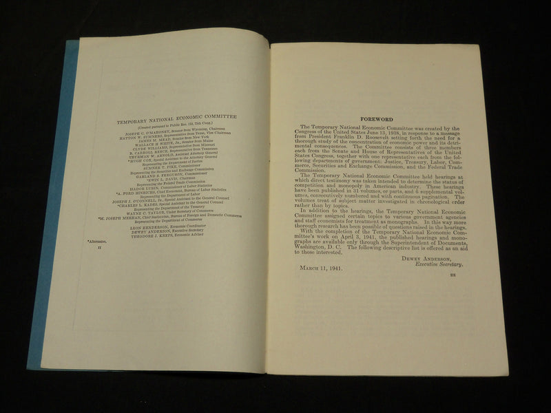 1941 INVESTIGATION OF CONCENTRATION OF ECONOMIC POWER REPORT - J 5894