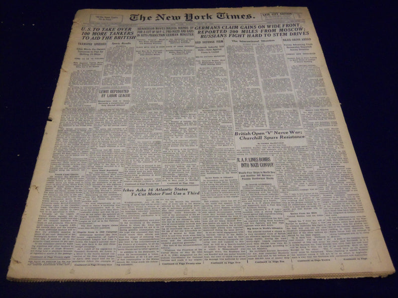 1941 JULY 20 NEW YORK TIMES - GERMANS 200 MILES FROM MOSCOW - NT 1390