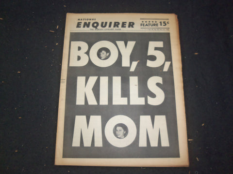 1966 MAY 29 NATIONAL ENQUIRER NEWSPAPER - BOY, 5, KILLS MOM - NP 7414