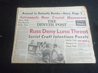 1969 JULY 18 DENVER POST NEWSPAPER - ASTRONAUTS NEAR CRUCIAL MANEUVERS - NP 5855