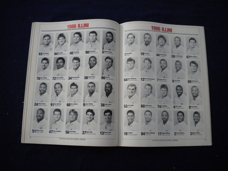 1986 OCTOBER 4 FOOTBALL PROGRAM -OHIO STATE UNIV VS ILLINOIS STATE UNIV-SP 3624Y