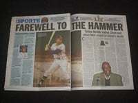 2021 JANUARY 23 NEW YORK DAILY NEWS NEWSPAPER - HENRY AARON DIED (1934-2021)