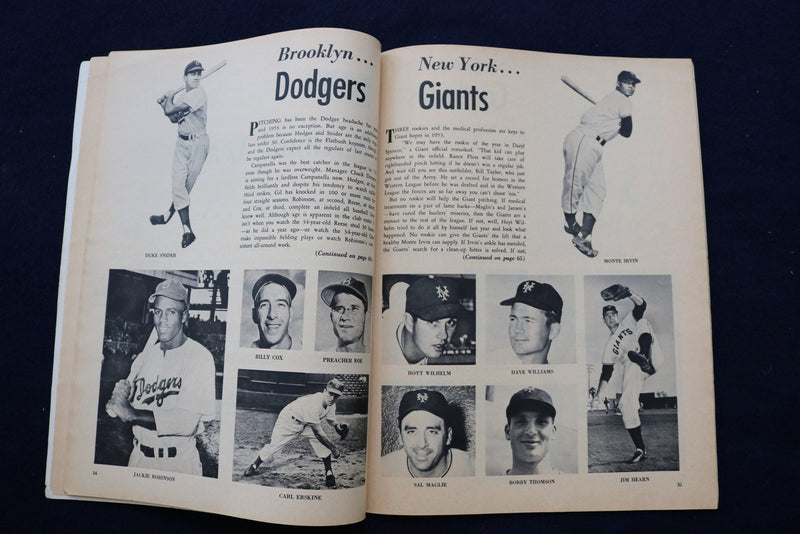 1953 JUNE INSIDE BASEBALL MAGAZINE - KINER-IRVIN=SHANTZ-SNIDER COVER - E 11894