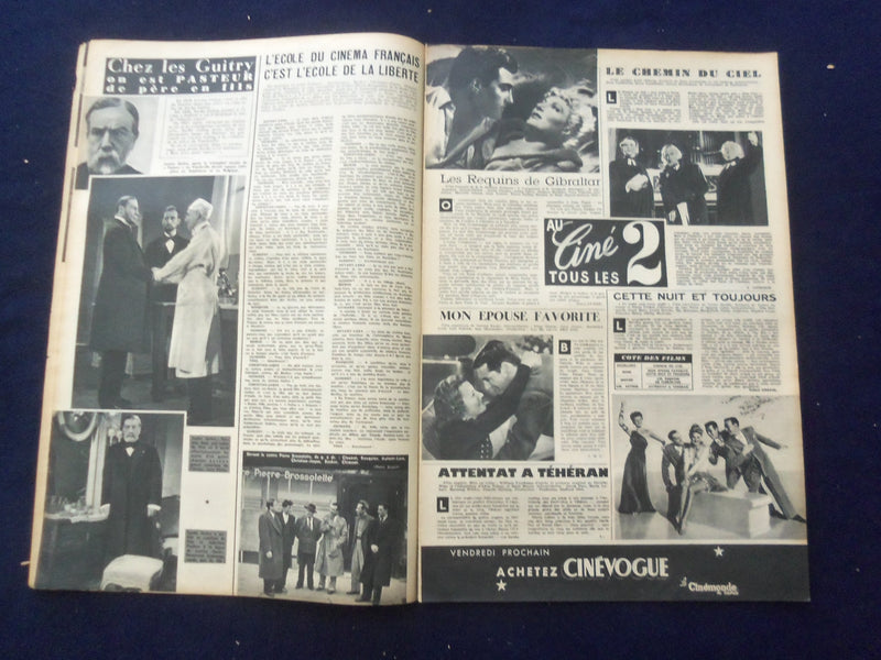 1947 NOV 25 CINEMONDE MAGAZINE - LINDA DARNELL COVER - BELGIUM EDITION- SP 4867V