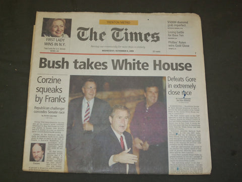 2000 NOVEMBER 8 NEWSPAPER - GEORGE BUSH ELECTED PRESIDENT - NP 3186