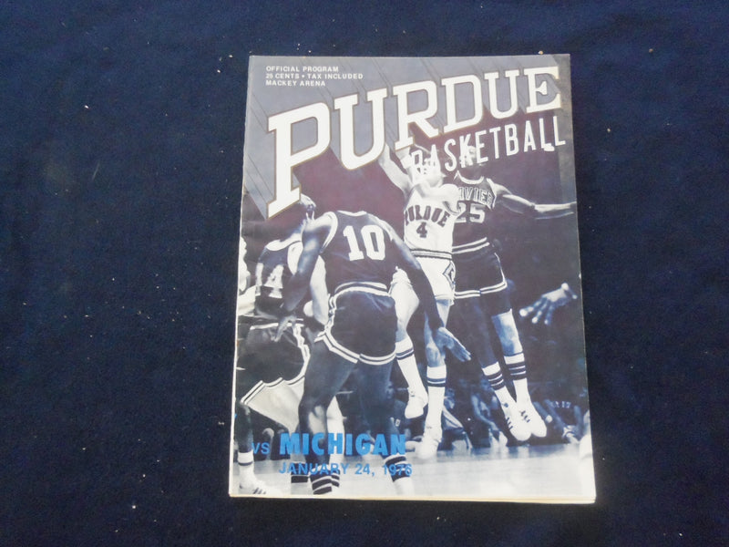1976 JAN 24 COLLEGE BASKETBALL PROGRAM- PURDUE UNIV VS. UNIV MICHIGAN - SP 1533Q