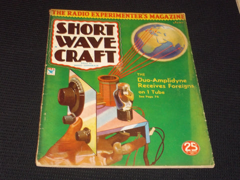 1934 JUNE SHORT WAVE CRAFT MAGAZINE NICE COVER - E 124