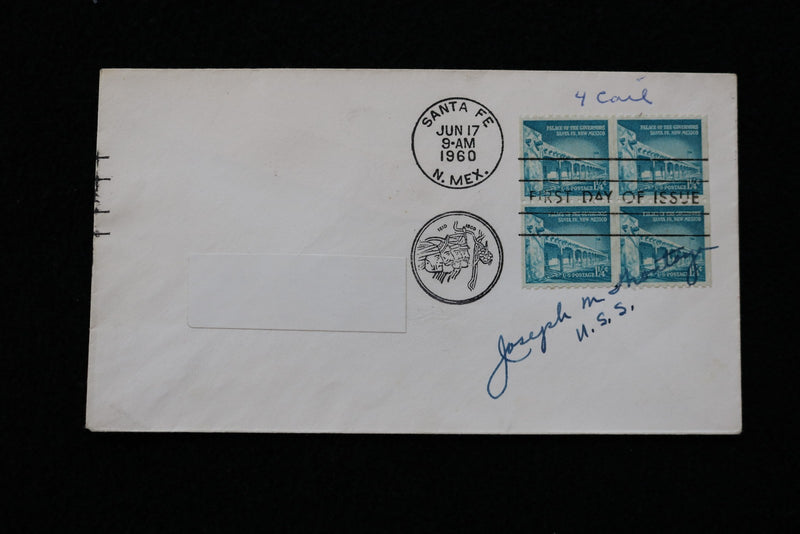 1960 NEW MEXICO FIRST DAY COVER SIGNED BY JOSEPH MONTOYA - K 2782