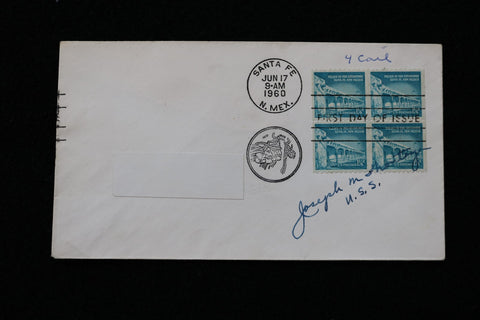 1960 NEW MEXICO FIRST DAY COVER SIGNED BY JOSEPH MONTOYA - K 2782