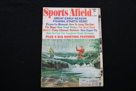 1969 MARCH SPORTS AFIELD MAGAZINE - BIG HUNTING FEATURES COVER - SP 4177V