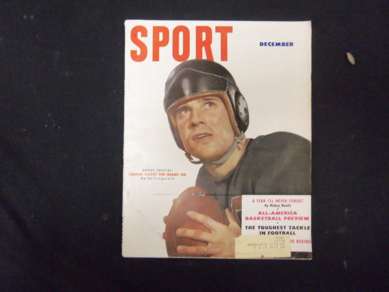 1951 DECEMBER SPORT MAGAZINE - JOHNNY LUJACK COVER - GREAT PHOTOS - ST 3542
