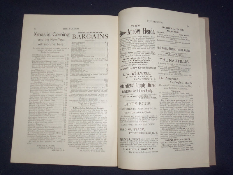 1894 NOV & DEC THE MUSEUM MAGAZINE - ISSUES #1 AND #2 - LOT OF 2 - J 9775