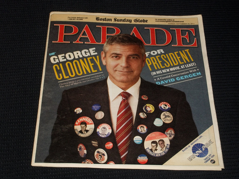 2011 SEPTEMBER 25 BOSTON SUNDAY GLOBE PARADE MAGAZINE - GEORGE CLOONEY - E 4876