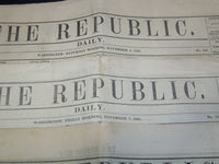 1850 THE REPUBLIC DAILY NEWSPAPER LOT OF 4 ISSUES - WASHINGTON - NP 3297L