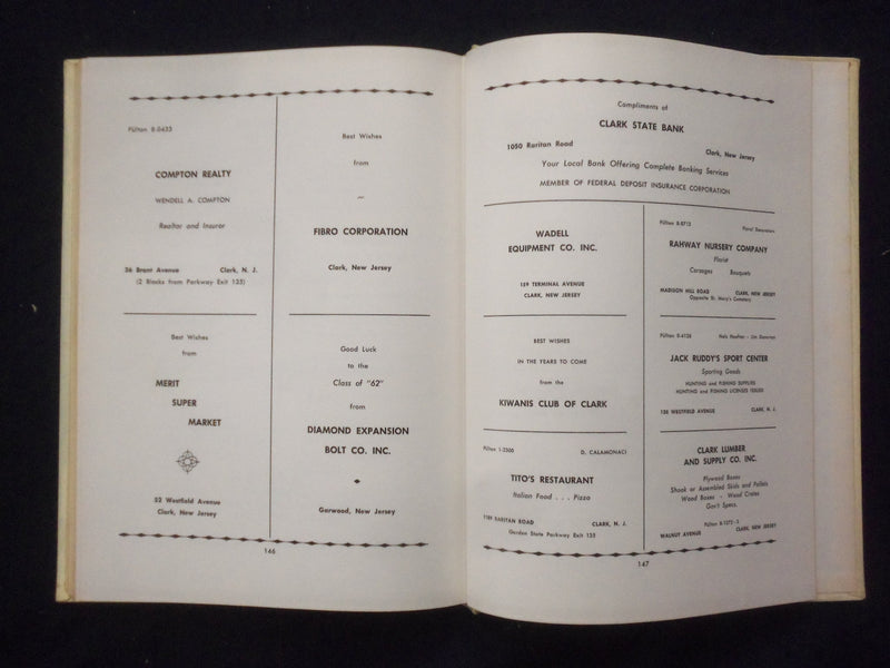 1962 LANCE ARTHUR L. JOHNSON REGIONAL HIGH SCHOOL YEARBOOK - CLARK, NJ - YB 3333