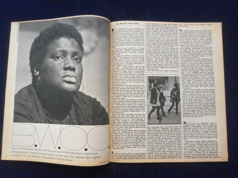 1971 JANUARY 3 CHICAGO TRIBUNE MAGAZINE SECTION -CHANGE AT NORTHWESTERN- NP 6417