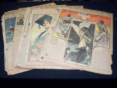1908 THE BOSTON HERALD SUNDAY MAGAZINE SECTIONS LOT OF 21 - NICE PHOTOS - UP 92