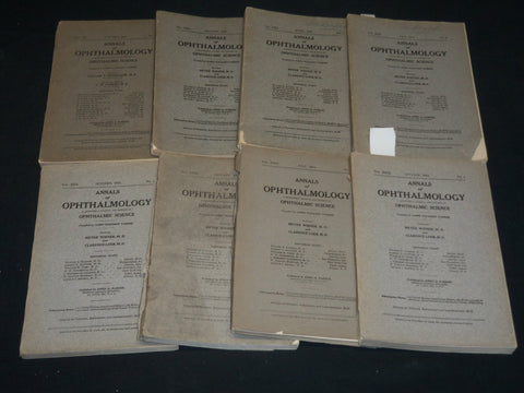 1911-1914 ANNALS OF OPHTHALMOLOGY MAGAZINE LOT OF 8 ISSUES - WR 106M
