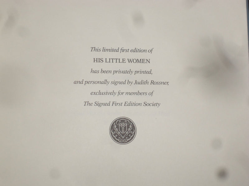 1990 HIS LITTLE WOMEN HARDCOVER BOOK-JUDITH ROSSNER-SIGNED 1ST EDITION - KD 8973
