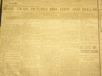 1907 FEBRUARY 3 THE BOSTON HERALD- MARK TWAIN PICTURES MRS. EDDY & DOLLAR- BH 29